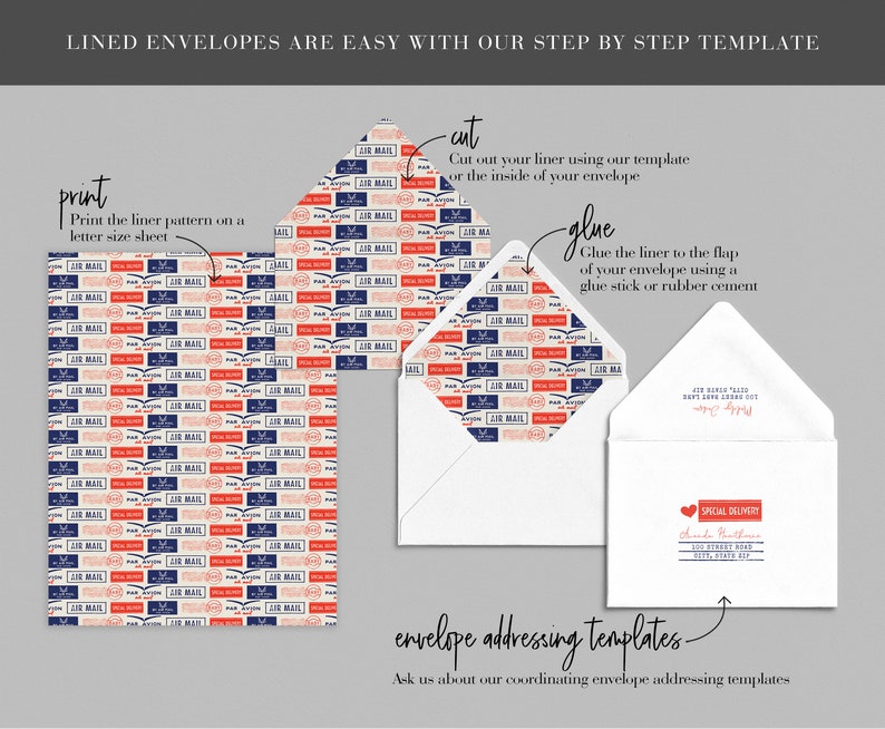 Baby Shower by Mail Invitation Airmail Baby Shower Digital Etsy