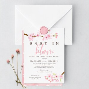 Baby in Bloom Spring Cherry Blossom Baby Shower Invitation, Spring Floral Baby Shower Digital Invite Template, Instant Download id:5932898 image 4