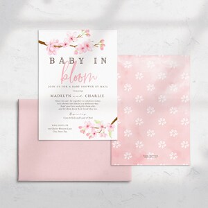 Baby in Bloom Spring Cherry Blossom Baby Shower Invitation, Spring Floral Baby Shower Digital Invite Template, Instant Download id:5932898 image 5