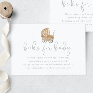 Personalizable Oh Baby Neutral Stroller Baby Shower Baby Shower Book Request, Pram Books for Baby Template, Bring a Book Instant Download [id:10578918]