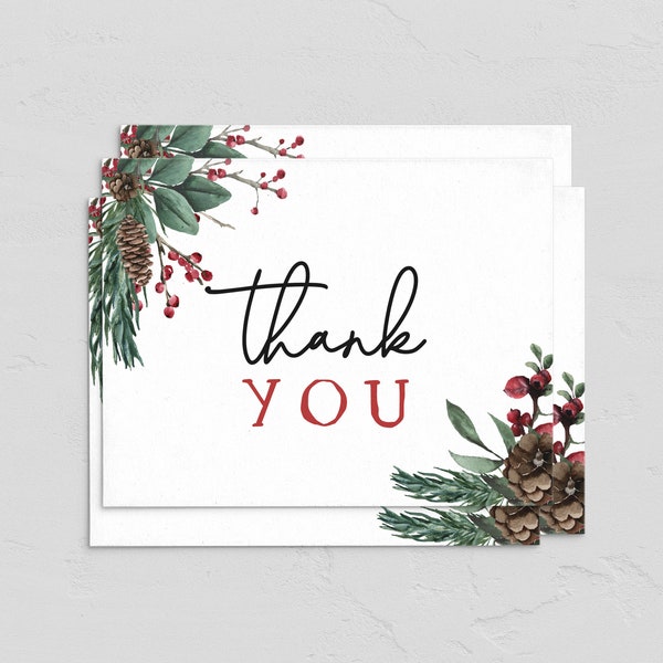 Santa Baby Winter Baby Shower A2 Folded Thank You Card Template, Christmas Baby Shower Note Card Instant Download [id:9833471]