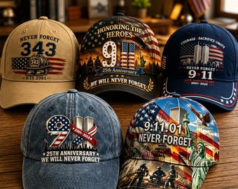 Casquette commémorative du 11 septembre, « N'oublions jamais 2001-2026 », chapeau patriotique, hommage aux premiers intervenants des tours jumelles, casquette unisexe en coton lavé