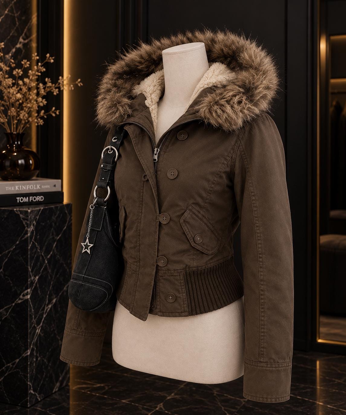 2000s Jacket With Fur - Etsy