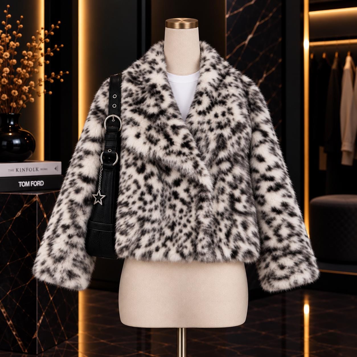 Xfrm leopard coated fur jacket 黒豹 V系 y2k Y2k Leopard Jacket - Etsy