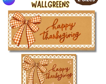 Happy Thanksgiving Banner Template, 2x6 Ft Walgreens Printable, Editable Canva Fall Pumpkin Party Sign, Digital Download