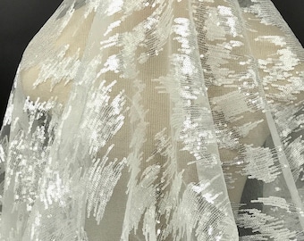Sequin Lace Stof, Kant materiaal, geometrische kant stof, Pailletten Kant, Wedding Lace Stof, Dress Fabric, Beaded Materiaal, Jurk Beaded Kant