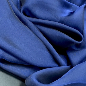Navy Blue Silk Chiffon, Navy Blue Fabric, Flowy Material, See Through Fabric, Dress Fabric, Navy Blue Dress Material, Navy Blue with Black