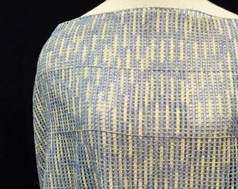 Blue and Beige Guipure Lace, Blue Beige Lace, Lace Fabric, Lace Material, Blue Guipure Lace, Dress Fabric, Remnant Fabric