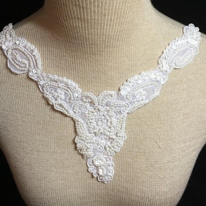Vintage Applique, Bridal Applique, Wedding Applique, Beaded Applique, Applique, Vintage Beaded Applique, Sequin Embroidered Lace Applique