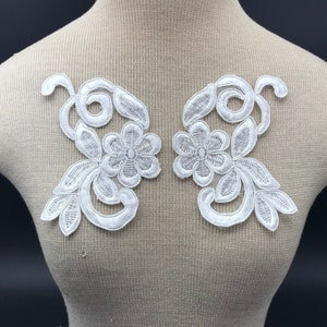 White Lace Applique, Lace, Appliques, Guipure Applique, White Patch, Venise Trim Bridal Applique, Victorian Applique, Floral Lace Applique