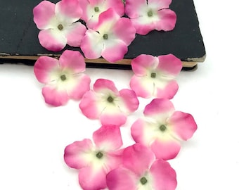 Flores de tela rosa, flores de tela pequeña, variedad flores artificiales, coser en flores, vestir flor, vestido floral embellecimiento