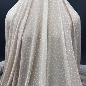 Beige Pink Stretch Polka Dot Mesh, Stretch Tulle, Beige Stretch Mesh, Stretchy Mesh Fabric,Nude Fabric, Stretch Fabric, See Through Material