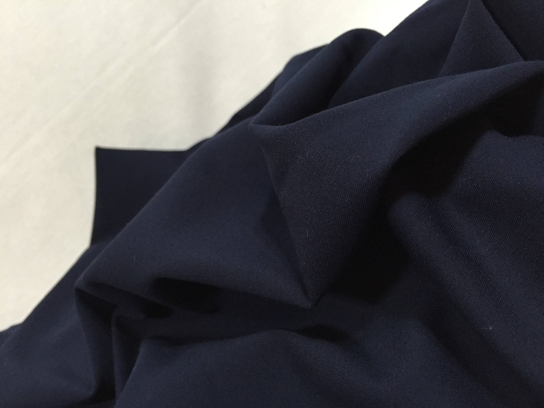 Navy Blue Stretch Double Face Ponte Remnant Blue Material Stretch Material Denim Colored Fabric Blue Stretch Fabric Spandex Fabric