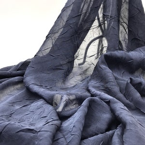 Blue crushed Chiffon Sheer Material, sold by the yard blue chiffon