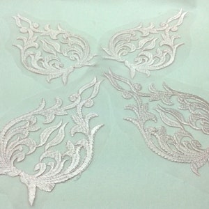 Pink scroll embroidered patch, applique, embellishment,sew on