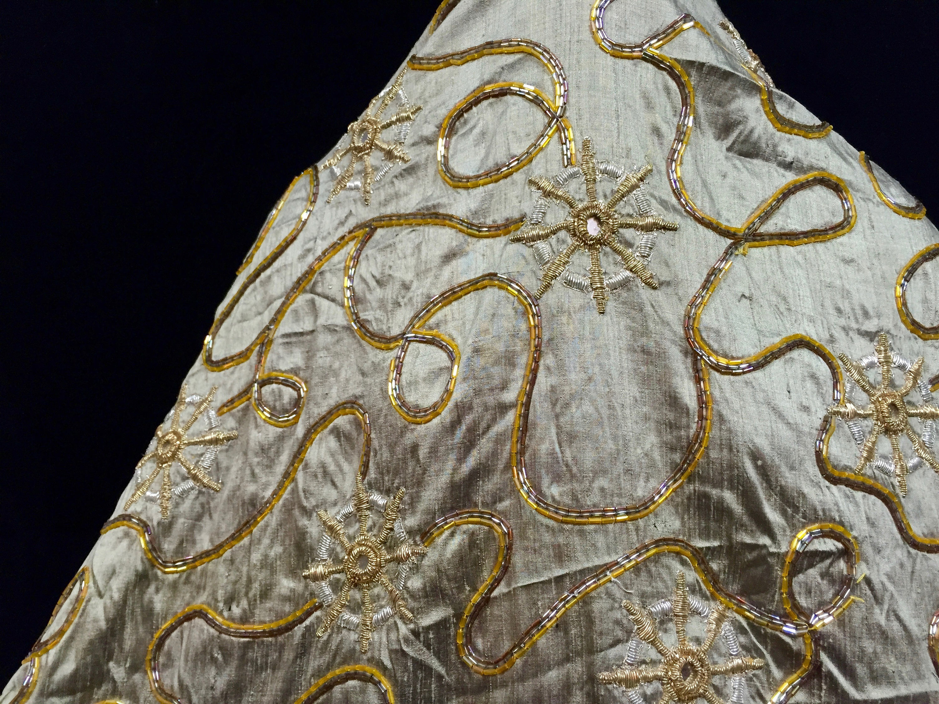 Beaded Fabric Beaded Silk Vintage Fabric Beaded Lace Khaki Etsy