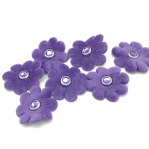 Fleurs de velours pourpre, fleur, embellissements violets, fleur de velours vintage 30 fleurs, pourpre coudre sur des fleurs, fleurs de Noël, Noël
