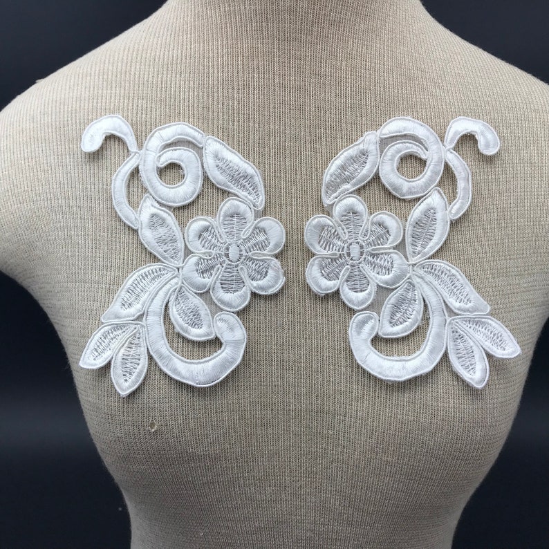 Venise Trim Bridal Applique White Lace Applique White Patch Guipure Applique Lace Floral Lace Applique Appliques Victorian Applique