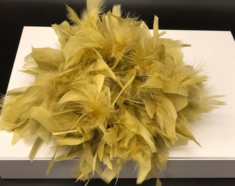 Feather chandelle in pistachio,feather trim, craft feathers, DIY feathers, 60 inches