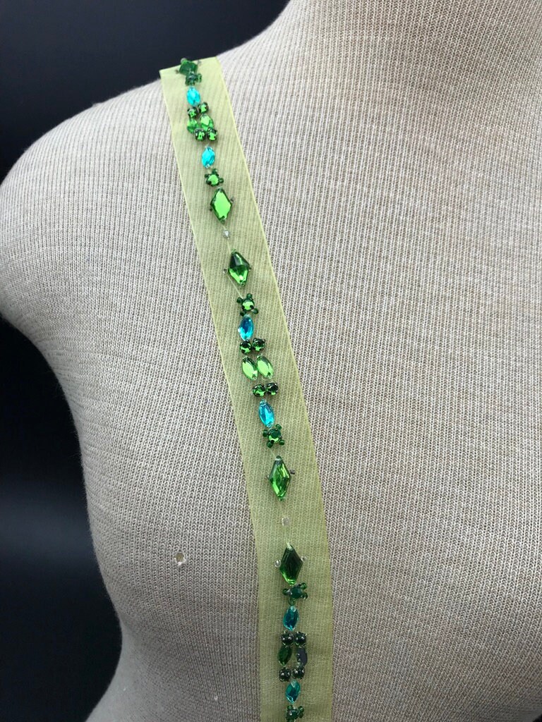 Green Beaded Ribbon DIY Craft Costume Supply and Masks | Etsy