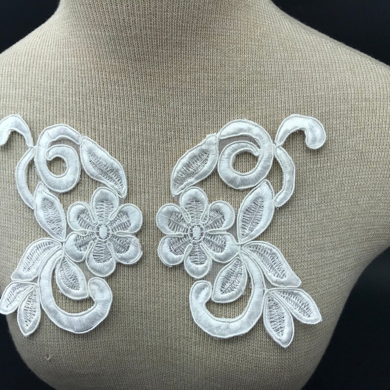 Venise Trim Bridal Applique White Lace Applique White Patch Guipure Applique Lace Floral Lace Applique Appliques Victorian Applique