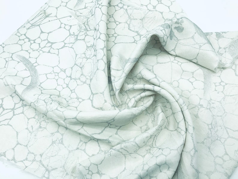 jacquard Fabric Ivory and silver Fabric Ivory metallic Fabric Jacquard Fabric