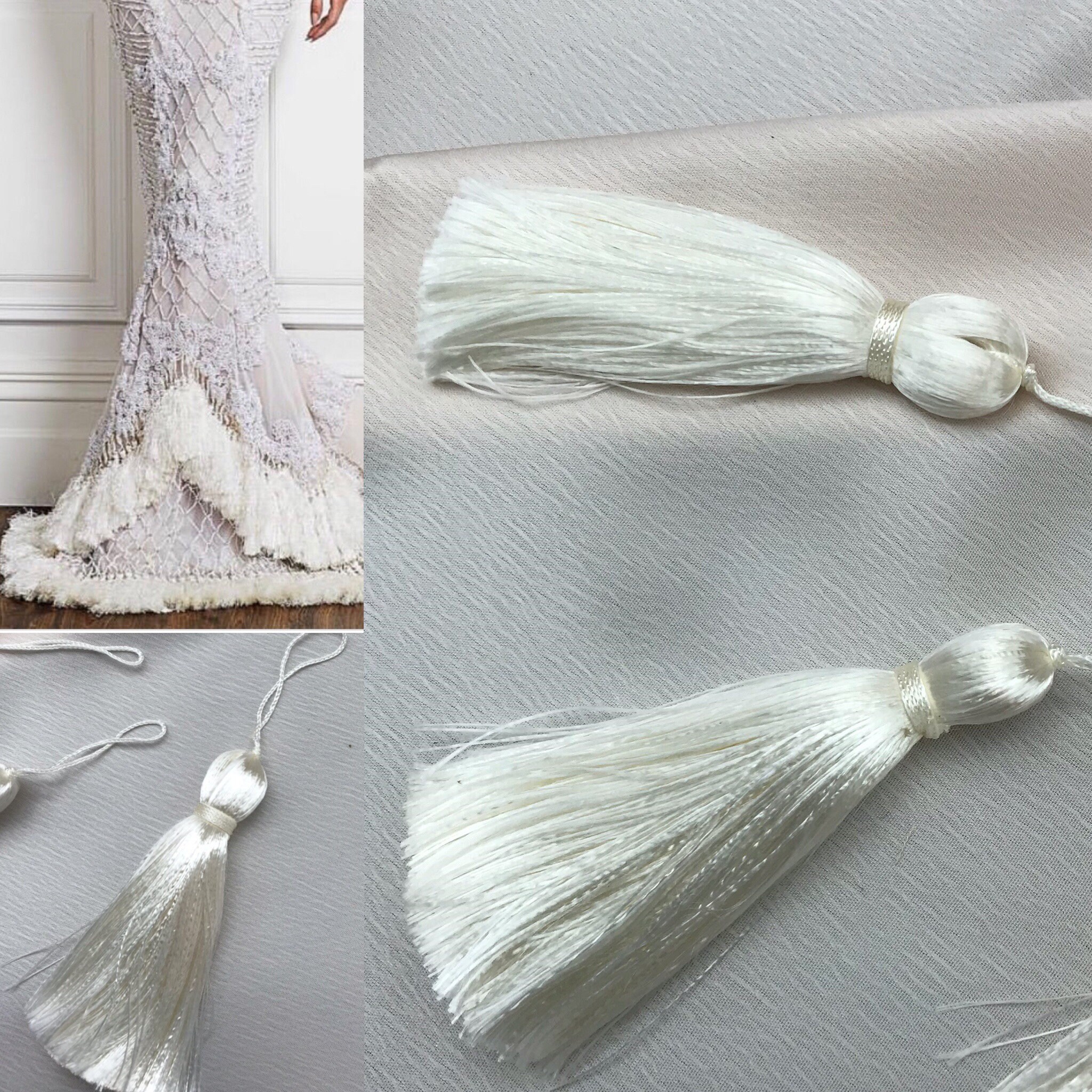 Off White Tassels Decorative Home Decor Trim Fringe 6tassels Etsy Canada