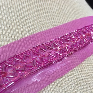 Hot Pink Beaded Kostuum Trim, Fuchsia Zwaar Kralen Supply