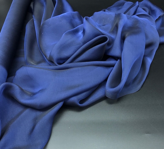 Navy Blue Silk Chiffon Navy Blue Fabric Flowy Material See