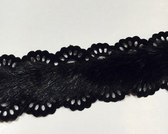 Black Faux Fur Trim ribbon  Scrapbooking Trim, Faux Fur