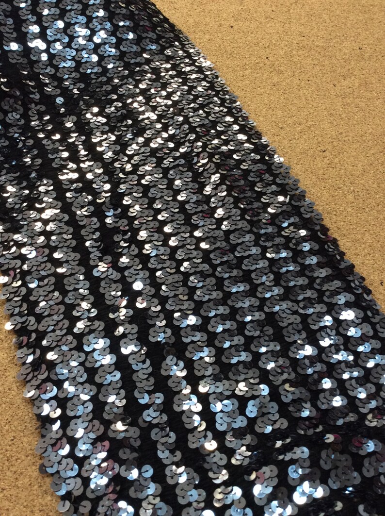 Sequin Stretch Fabric Sequins Fabric Charcoal Sequins With Etsy