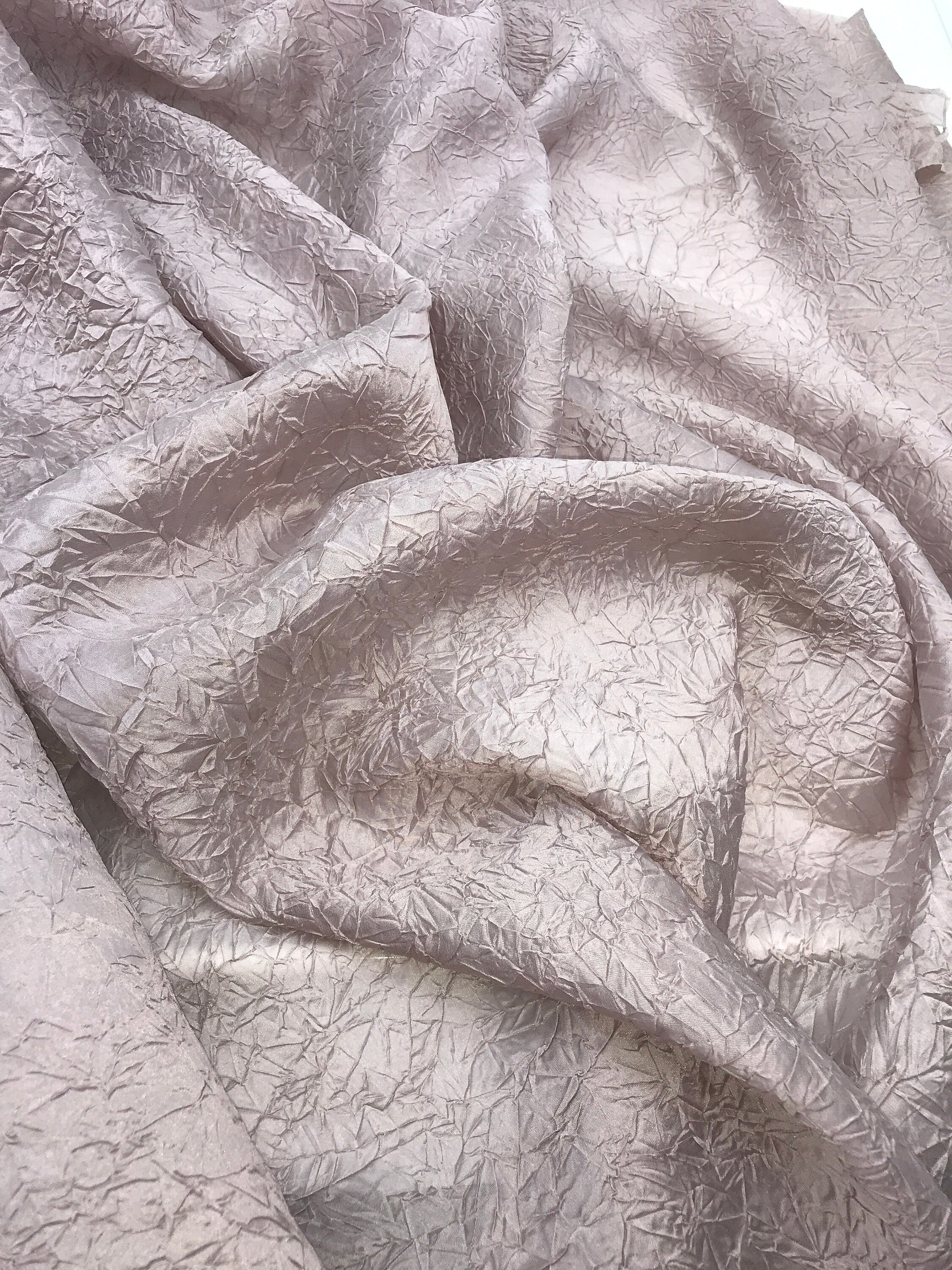 Pink Crushed Silk Old Rose Silk Fabric Scrunched Silk Etsy Canada