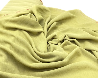 Chartreuse-wol, designerstoffen, 100% wol, vintage Valentino-stoffen, wollen stof,
