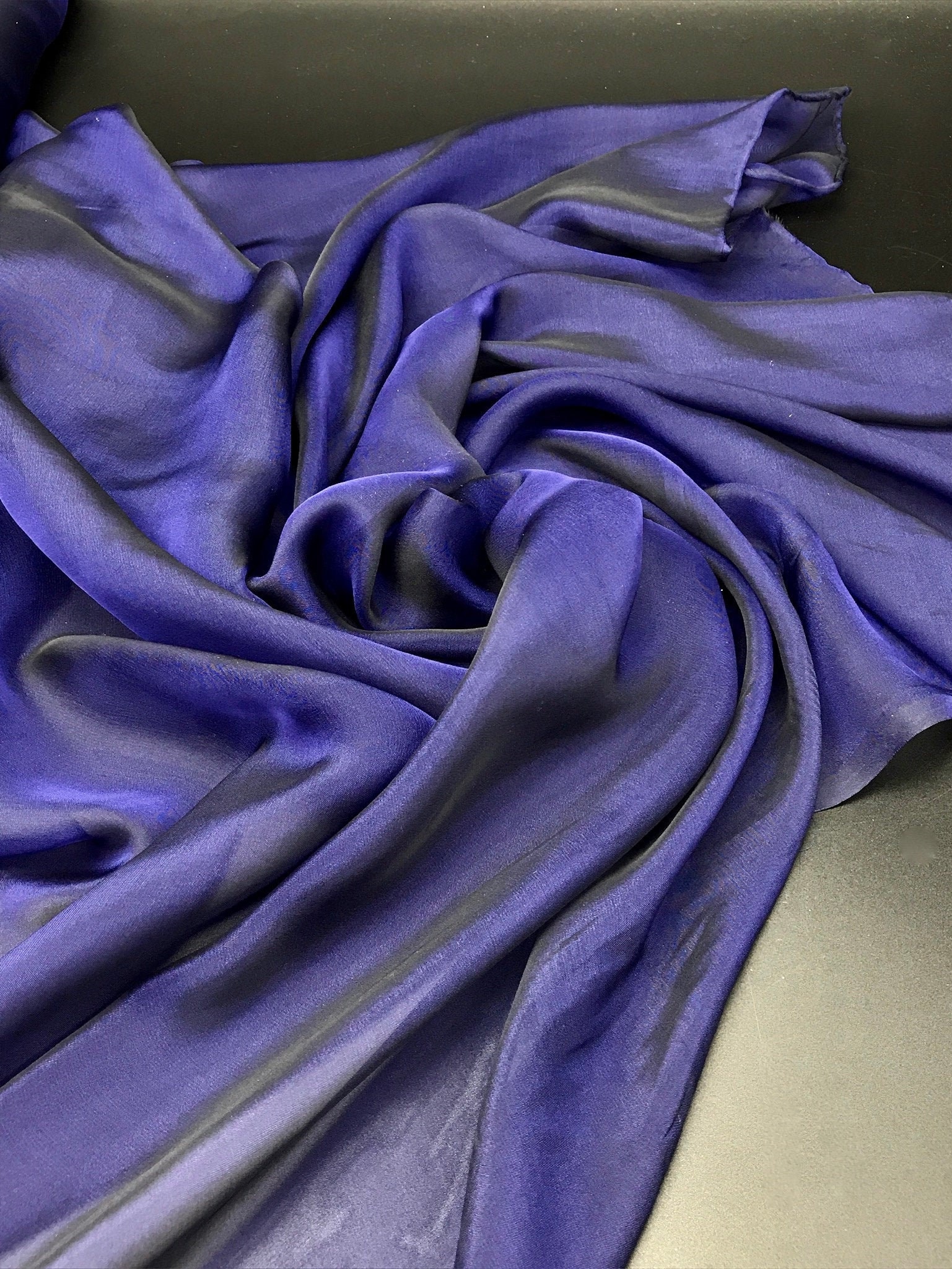 Embroidery Silk Fabric Flowy Material Blue Silk Fabric Blue Silk Chiffon Blue and Black Fabric