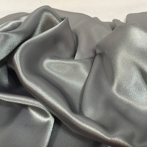 Silver Triacetate Fabric, Shiny Fabric, Shiny Material, Silver Fabric, Flowy Fabric, Pillow Cover Fabric, Upholstery Fabric, Remnant Fabric