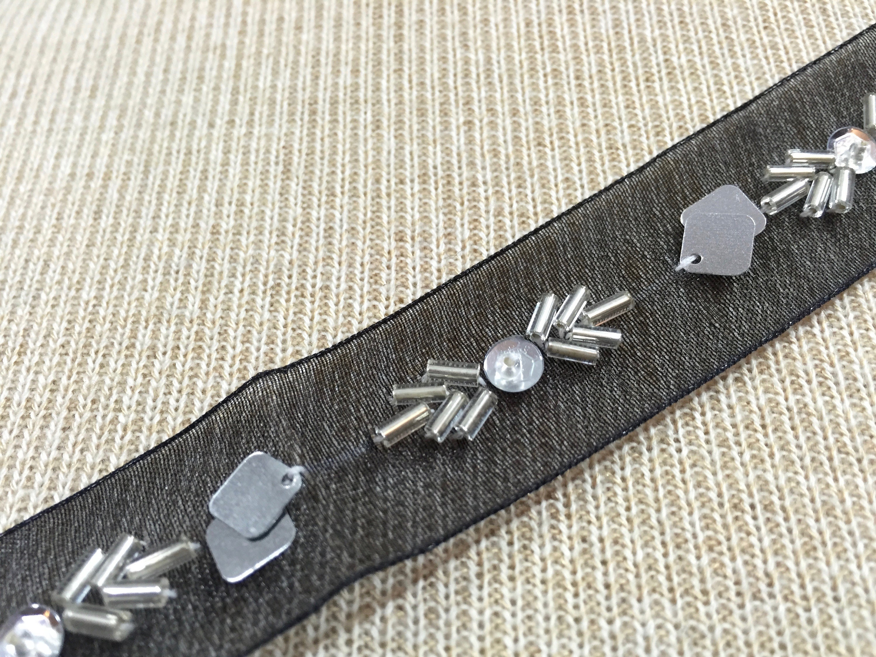 Black Beaded Trim Beaded Sequin Trim Black Trimming Black - Etsy Canada