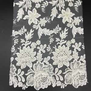 Lace sample beaded scrap guipure