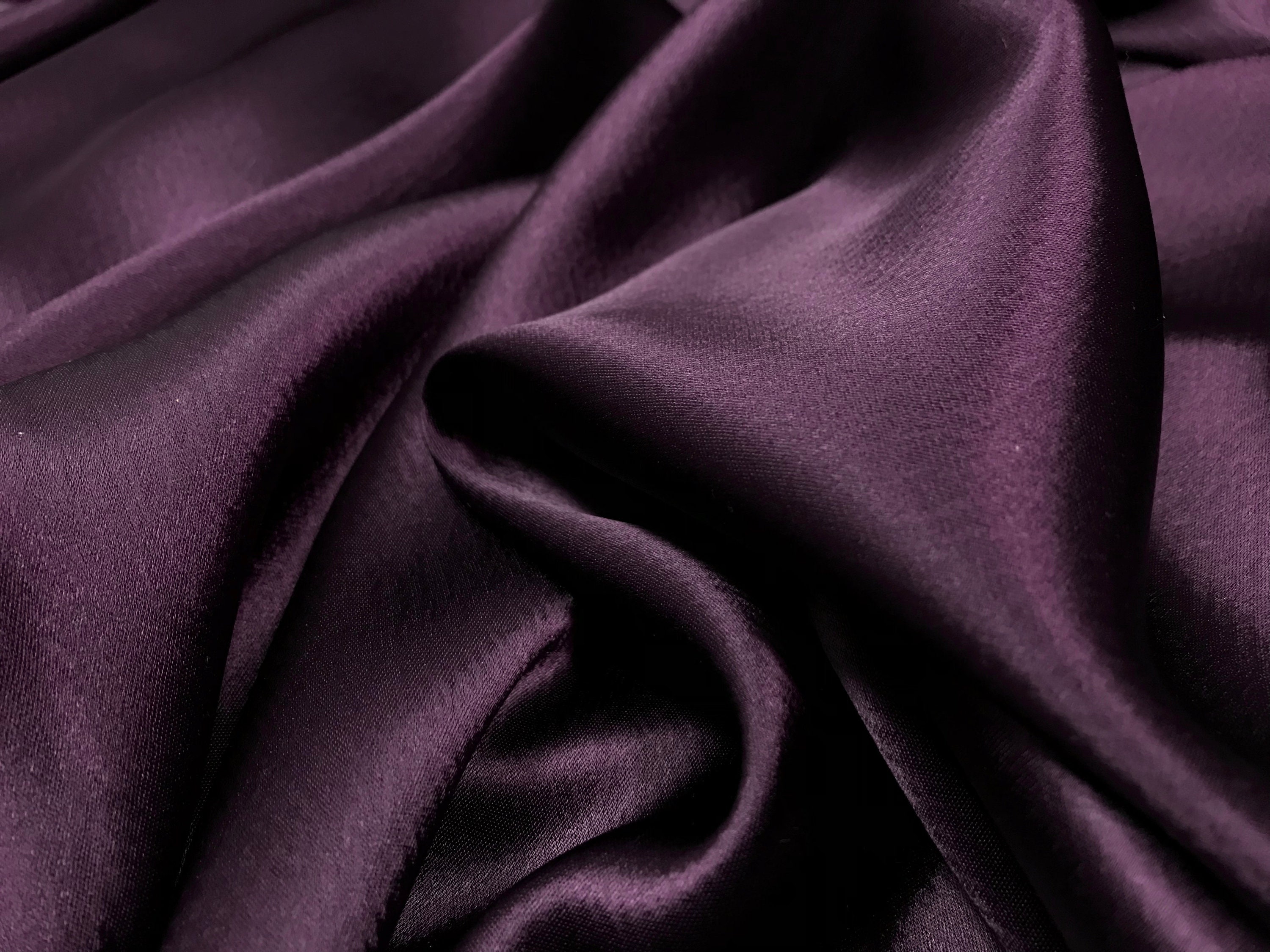 Plum Triacetate Dark Purple Triacetate Fabric Shiny - Etsy Canada