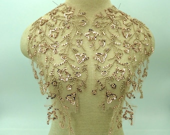 Rose gold bead sequins embelishment sparkly patch