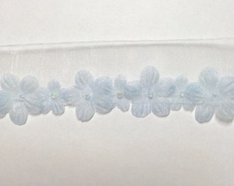 Baby blue daisy trim ruban pour les détails de la robe, bandeaux, scrapbooking et carte faisant (20-123)