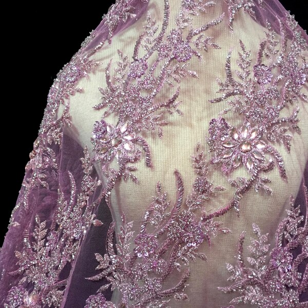 Beaded Lace, Lace Fabric, Beaded Material, Embroidered Lace, Beaded FREE SHIPPING