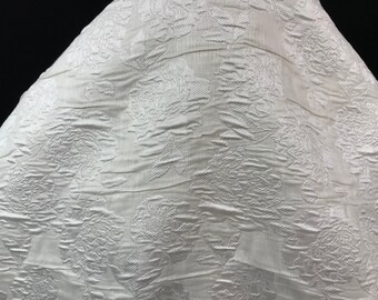 Ivory Jacquard, Embroidered Fabric, Unique Material, Jacquard Fabric, Bridal Fabric, Upholstery Fabric, Table Runner, Bridal Fabric