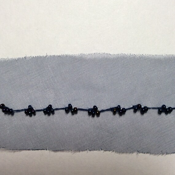 Navy Blue Embellishment Navy Ribbon Navy Beaded Trim Etsy