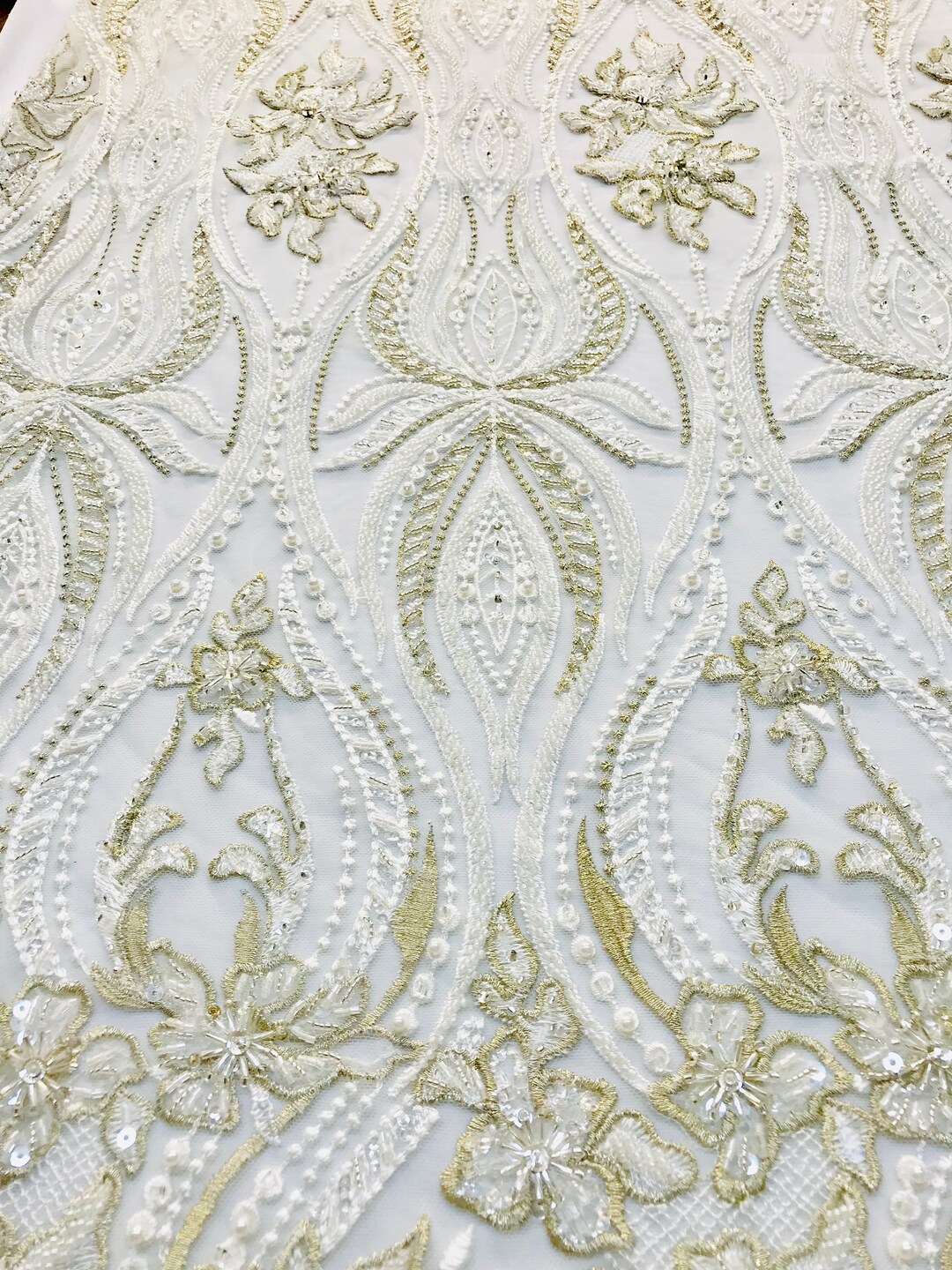 Fabric Ivory Gold Stocking