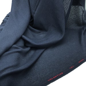 Navy Blue wool, designer fabrics, 100% wool,vintage wool,midnight  blue,Valentino fabrics