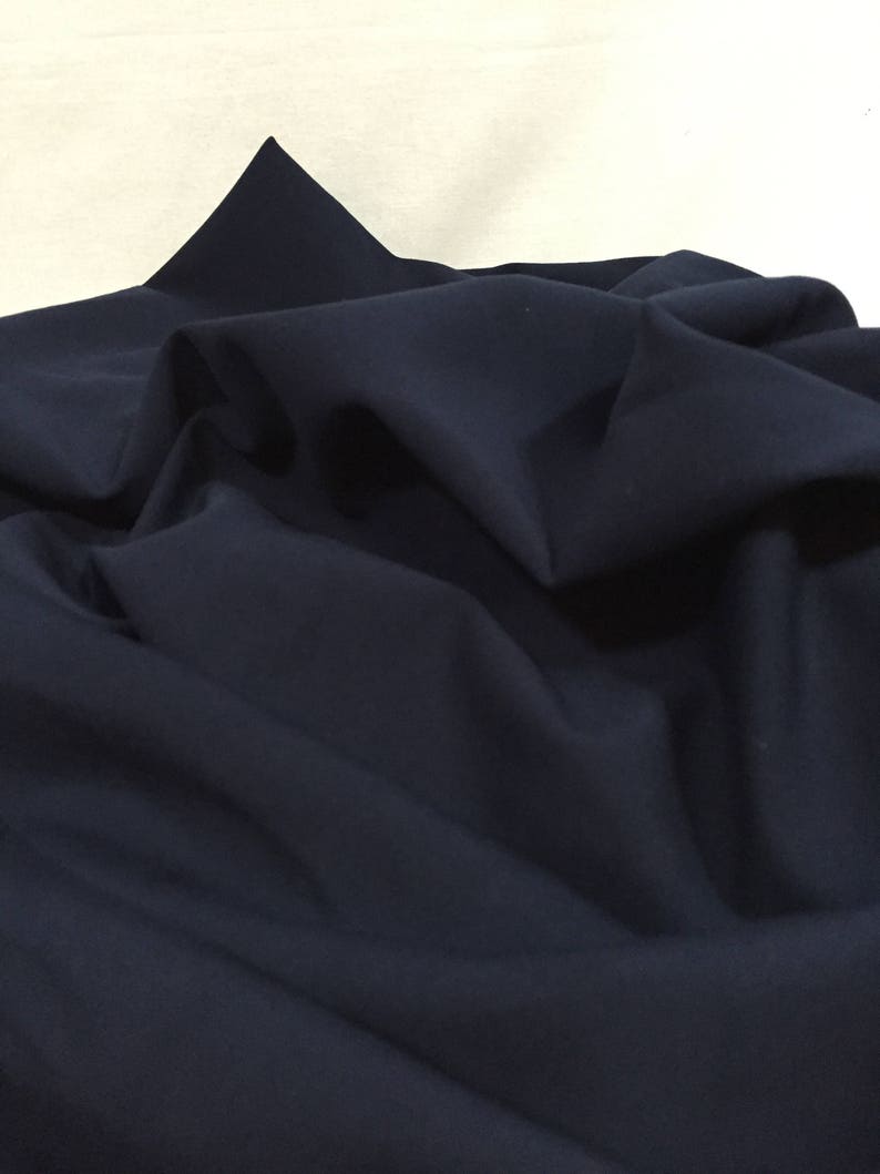 Navy Blue Stretch Double Face Ponte Remnant Blue Material Stretch Material Denim Colored Fabric Blue Stretch Fabric Spandex Fabric