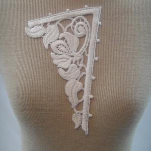 Light Ivory Lace Applique, Venise Applique, Guipare Applique, Lace Applique, Bridal Applique, Victorian Scroll Lace, Guipure Lace Aplpique
