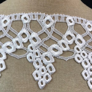 3yards White Lace Trim, Bridal lace, White Trim for Bridal Veils, Dress Borders and Costumes,Lace Trimming, Bridal Trim, Wedding Dress Trim image 5