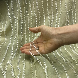 Green/chartreuse  silk chiffon material by the yard