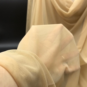 Dark Nude Stretch Mesh, Mesh Fabric, Nude Mesh Material, Sheer Fabric